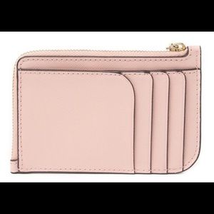 Kate Spade L-zip Card Holder Key Chain Pink Wallet